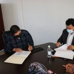Firma de convenio municipio Atlangatepec y SESAET